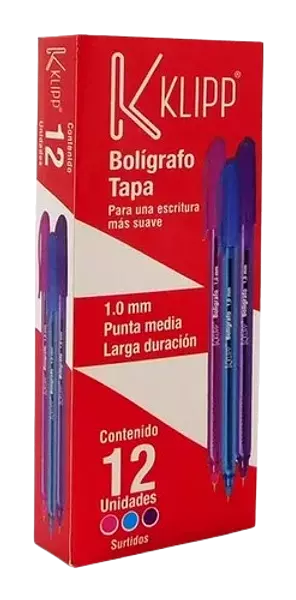 Bolígrafo Klipp Colores Surtidos1.0mm Punta Media Caja X 12