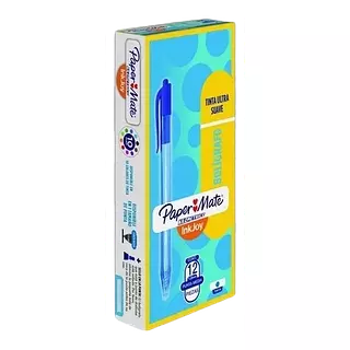 Bolígrafo Retractil Paper Mate 1.0 Punta Media Cajax12 Azul