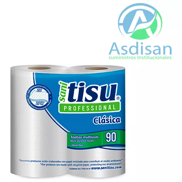 Toalla de Cocina Sanitisu 90 Cortes x 2 Rollos