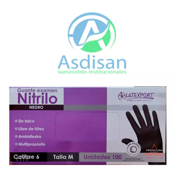 Guante Nitrilo Negro Latexport Calibre 6