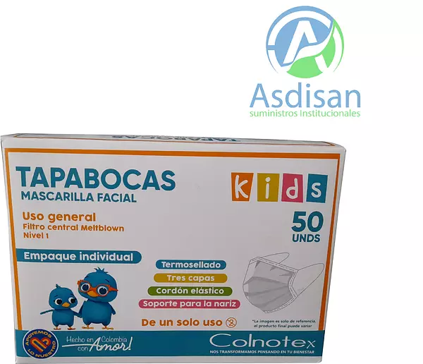 Tapabocas Kids Colnotex 50 Unidades